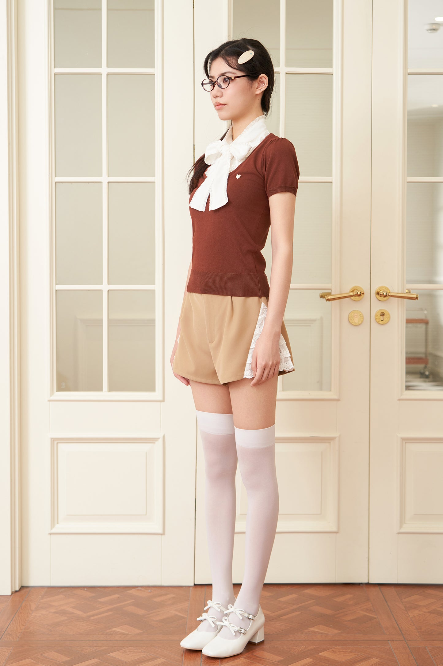 layered neapolitan knit top
