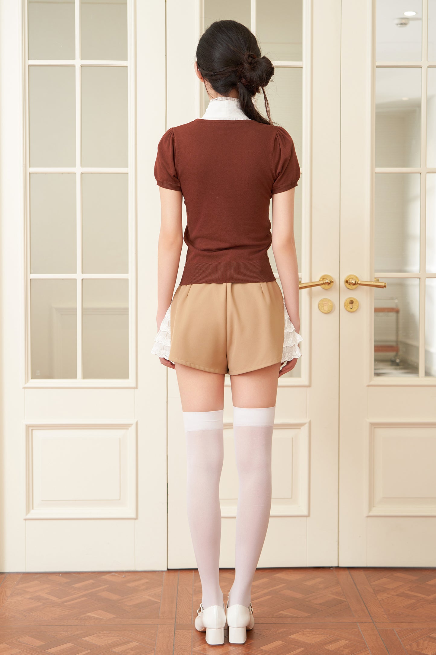 layered neapolitan knit top