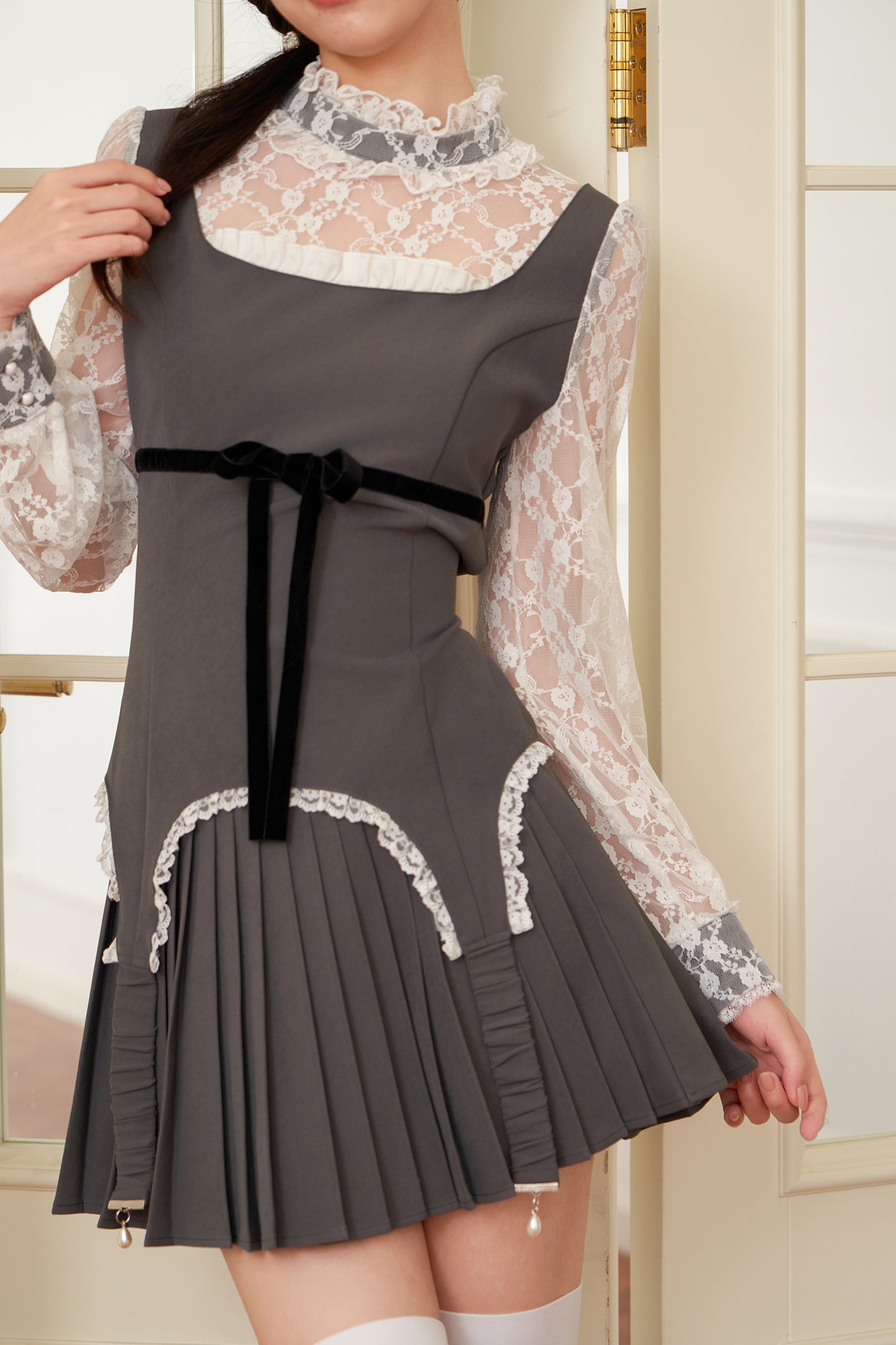 lacy garter onepiece