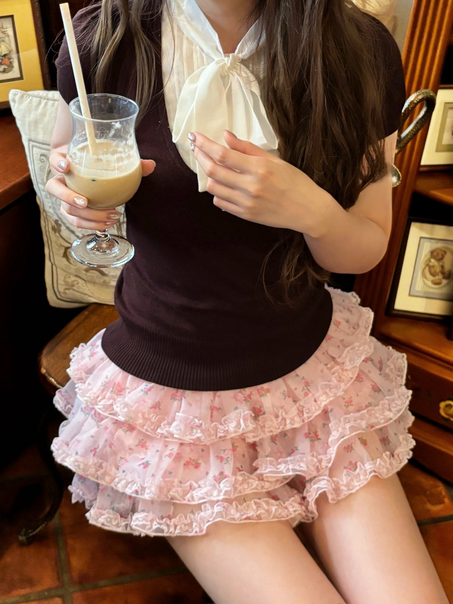 layered neapolitan knit top