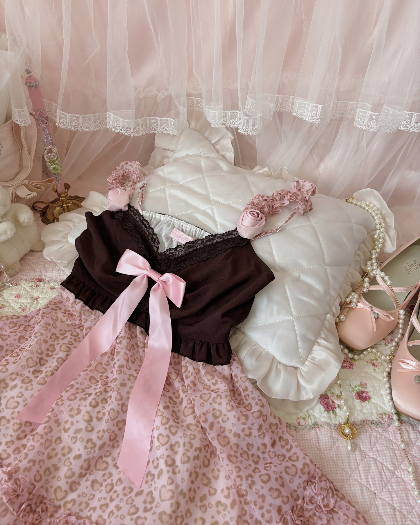 leopard gal cami onepiece + garter