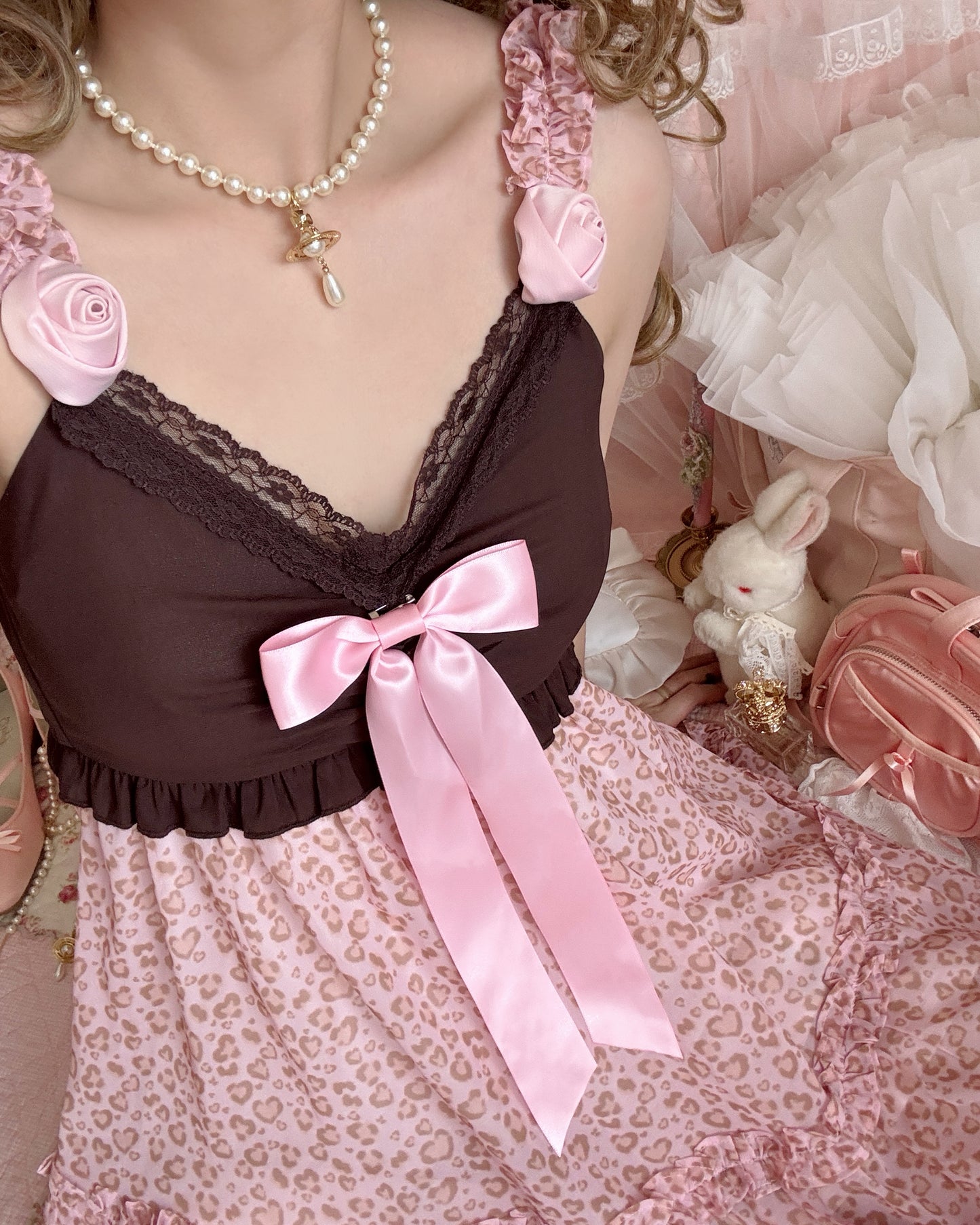 leopard gal cami onepiece + garter