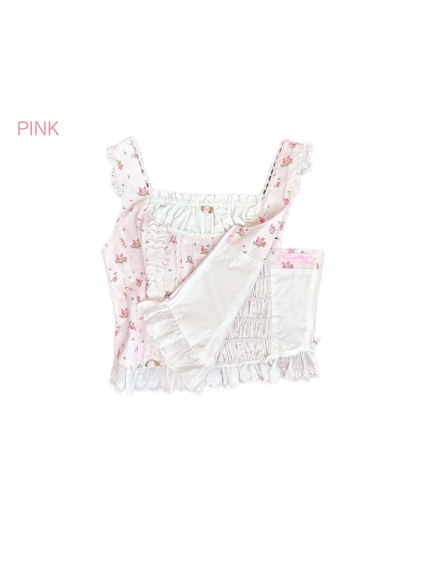 3pc petit floral denim set up