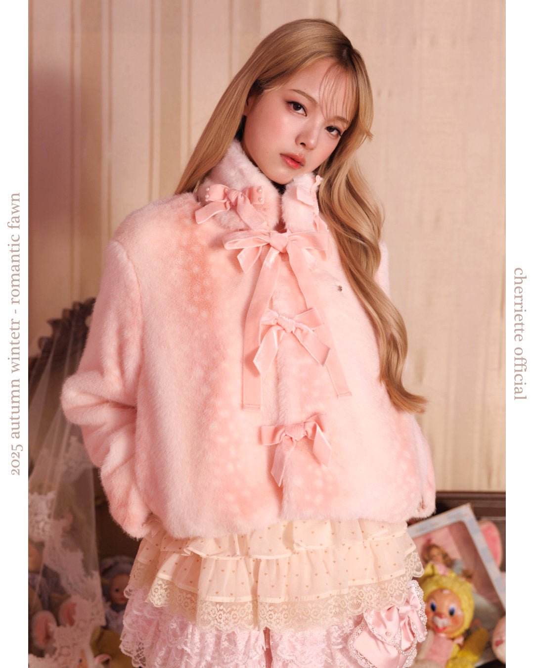 fawn ribbon coat – cherriette