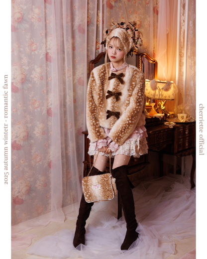 fawn mirror fur pouch