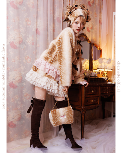 fawn mirror fur pouch