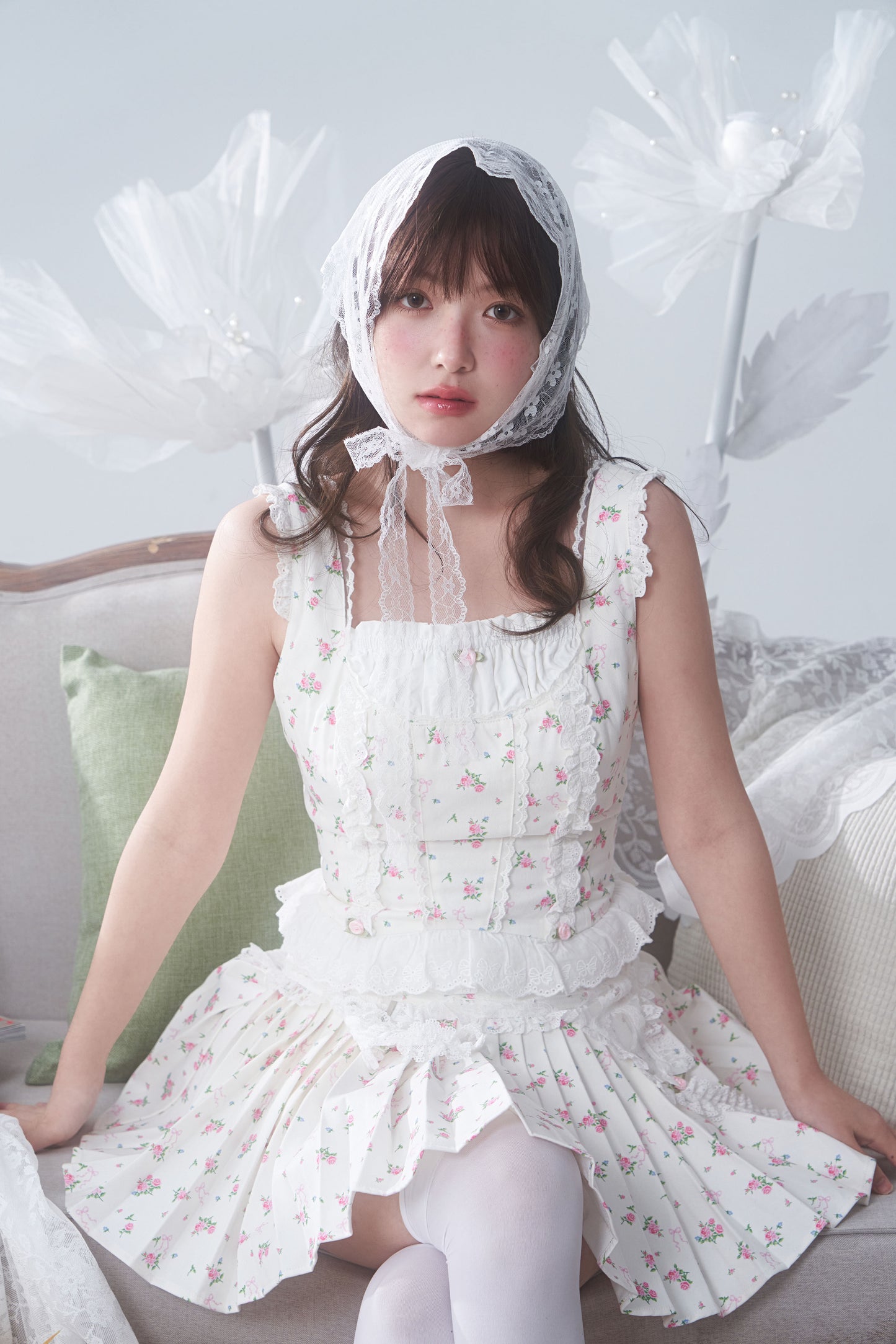 petit floral denim ballerina bustier