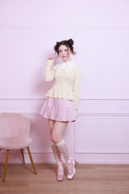 layered peplum knit top