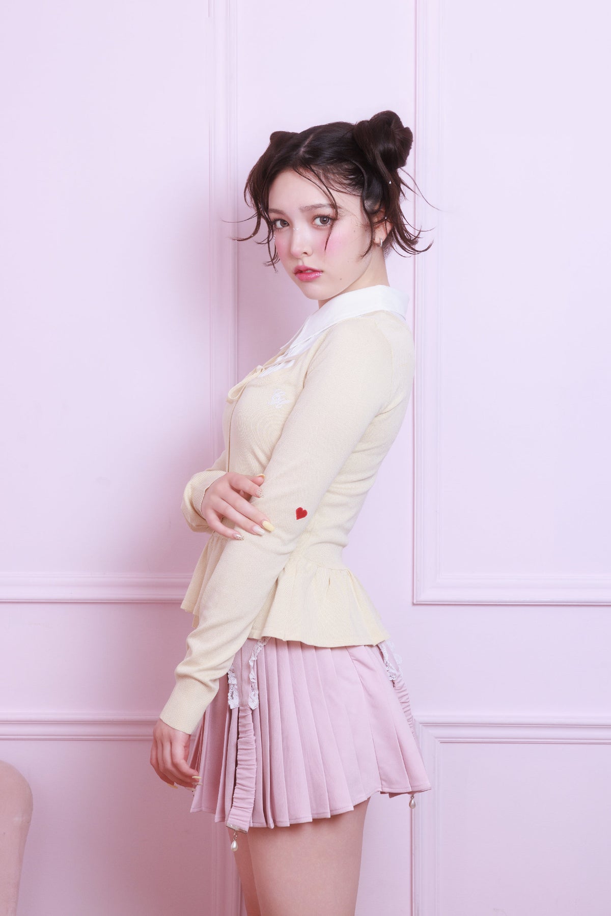 layered peplum knit top