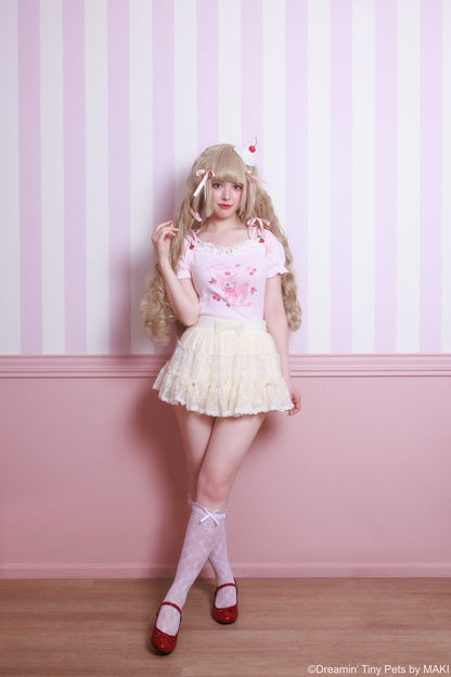 ribbon frill layer skirt