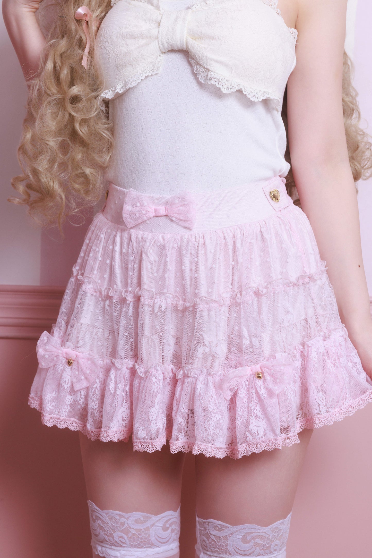 ribbon frill layer skirt