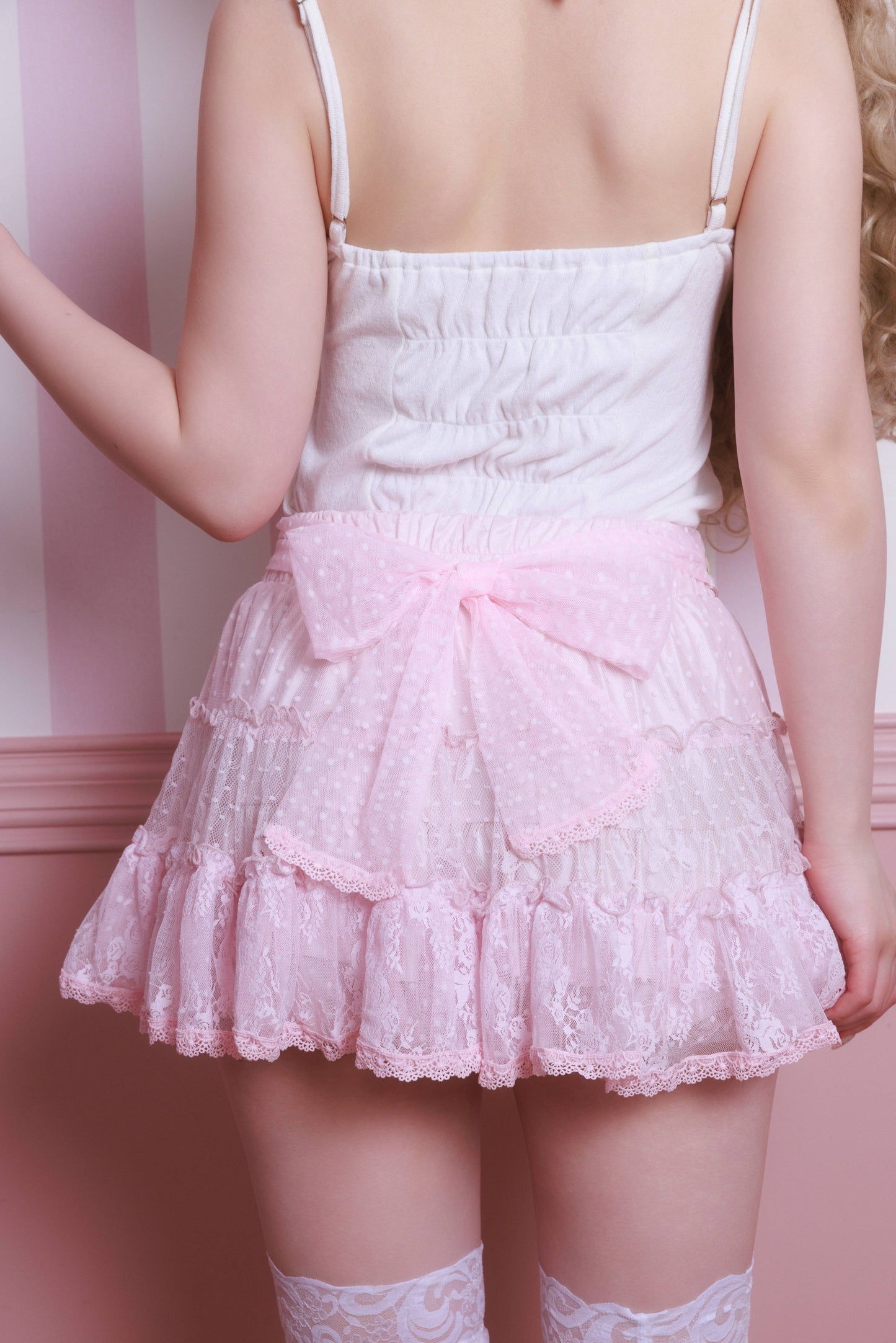 ribbon frill layer skirt