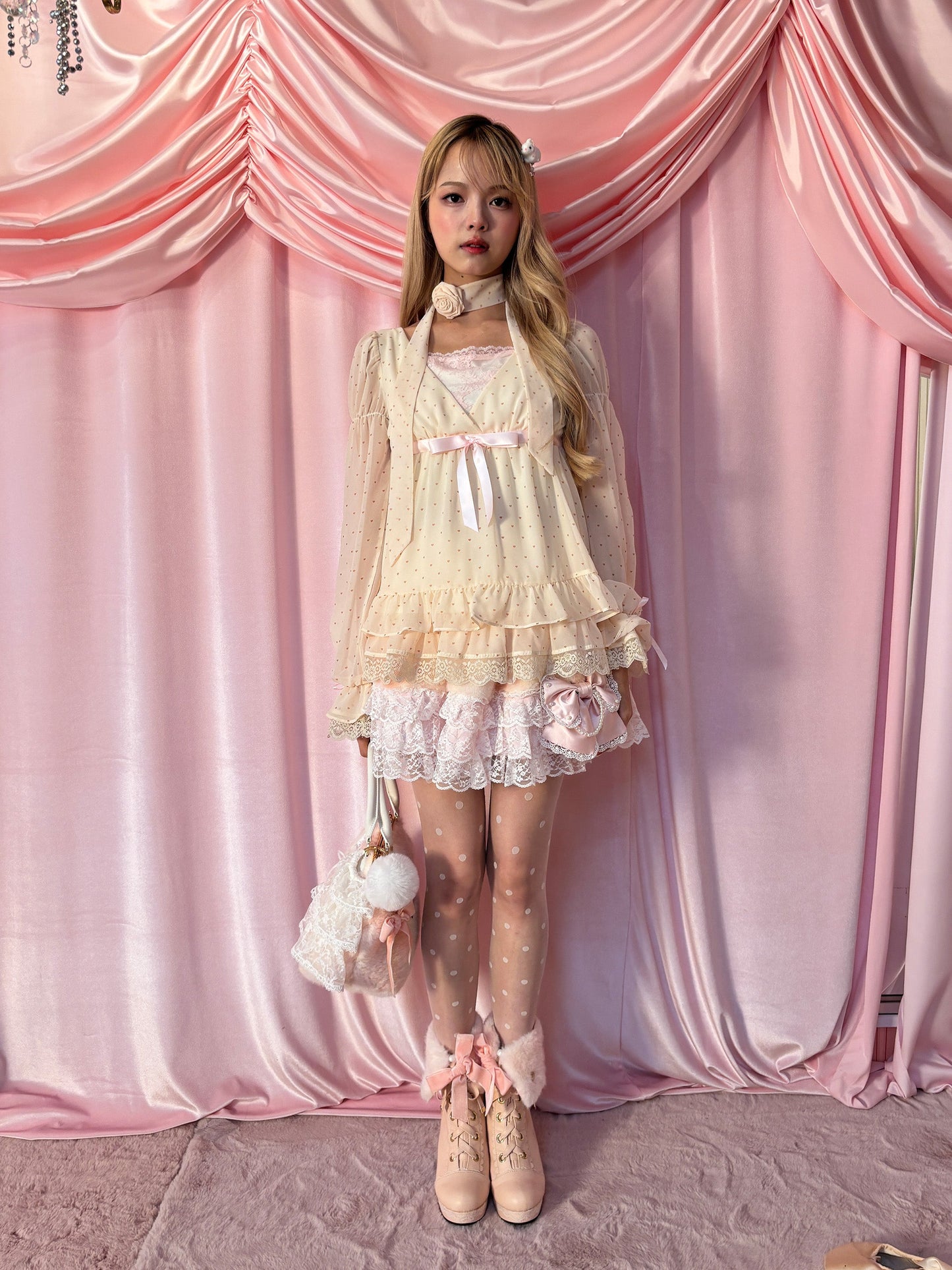 fawn heart motif fur bag 予約販売2026年2月中旬入荷予定