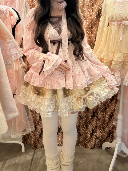 heart polka babydoll tops