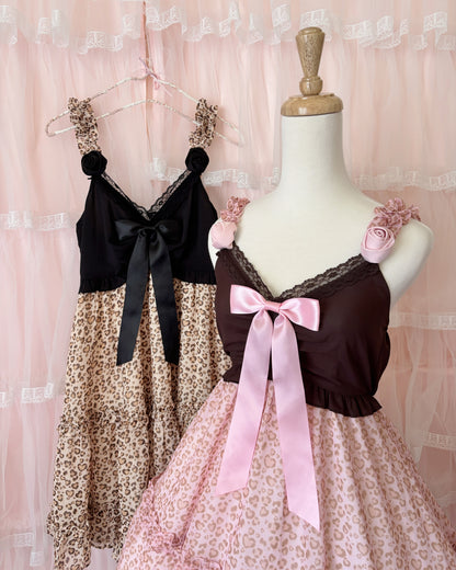 leopard gal cami onepiece + garter