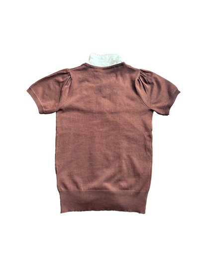 layered neapolitan knit top