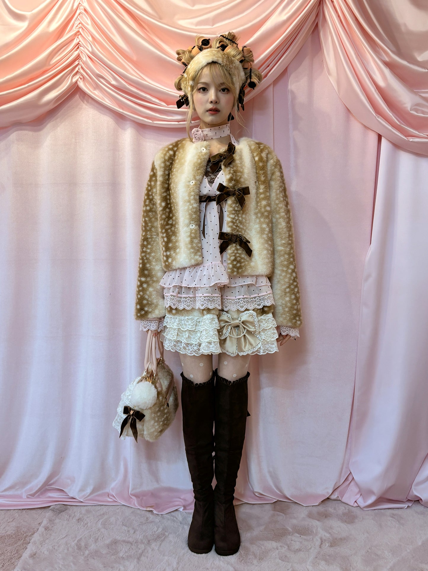 fawn ribbon coat