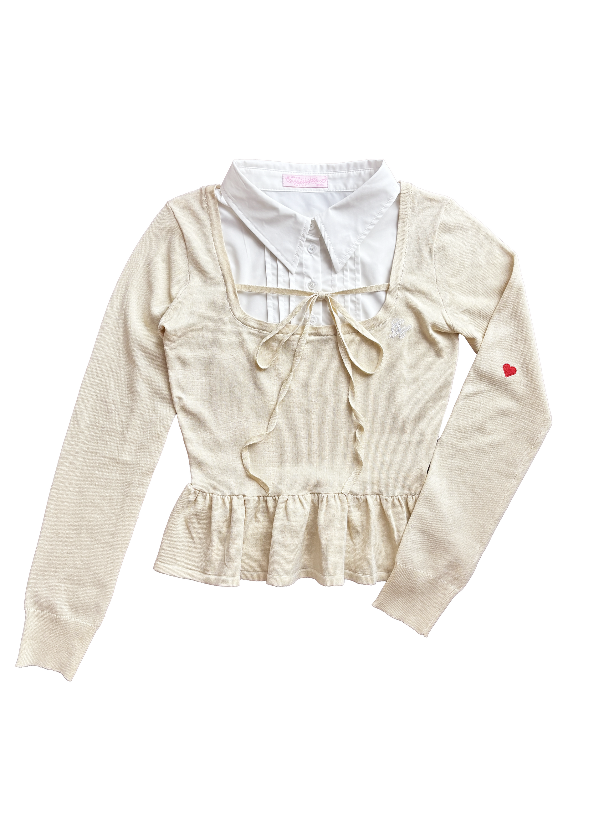 layered peplum knit top – cherriette official
