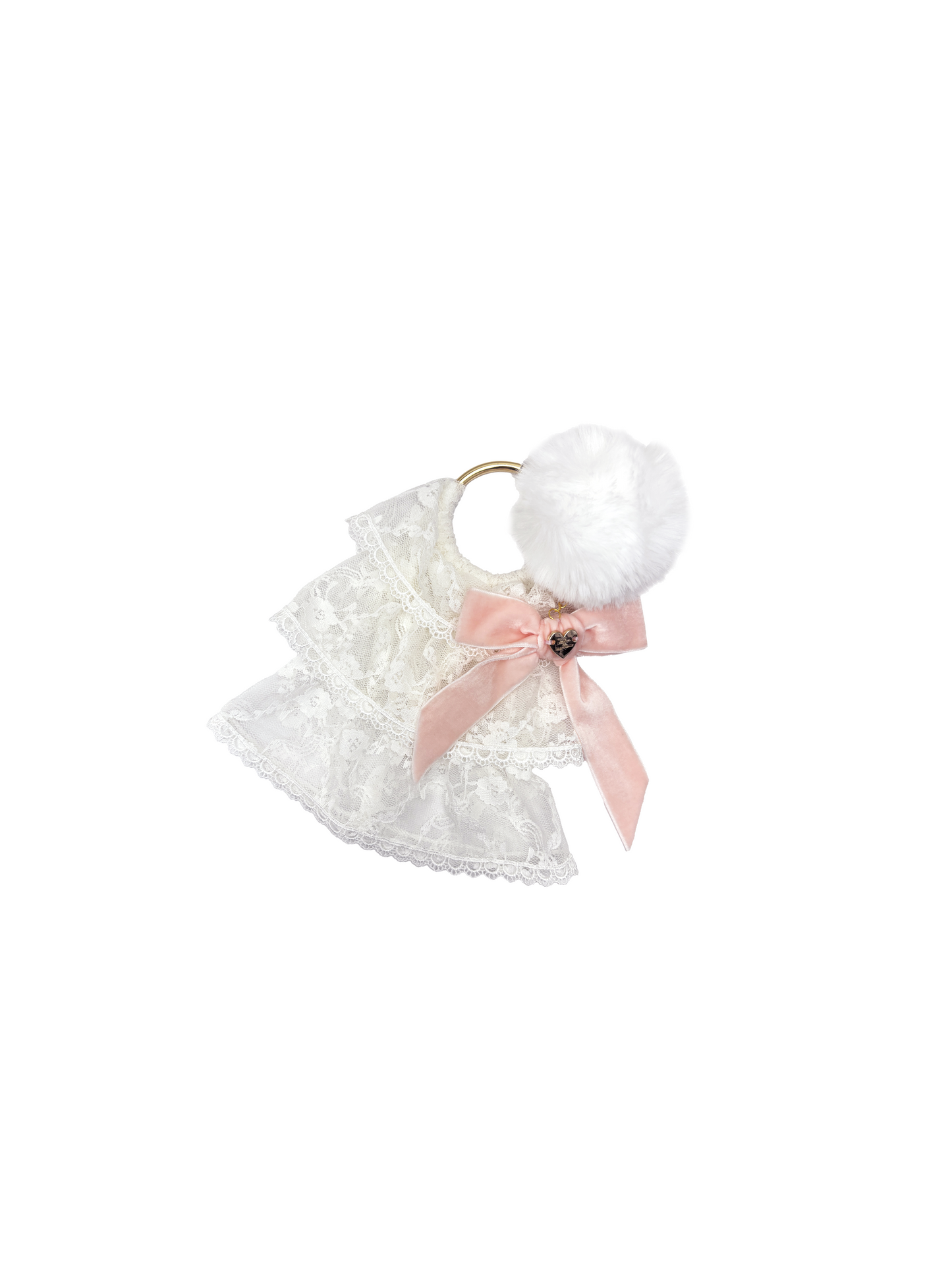 lace pompom logo charm