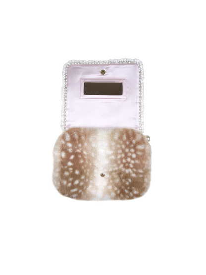 fawn mirror fur pouch