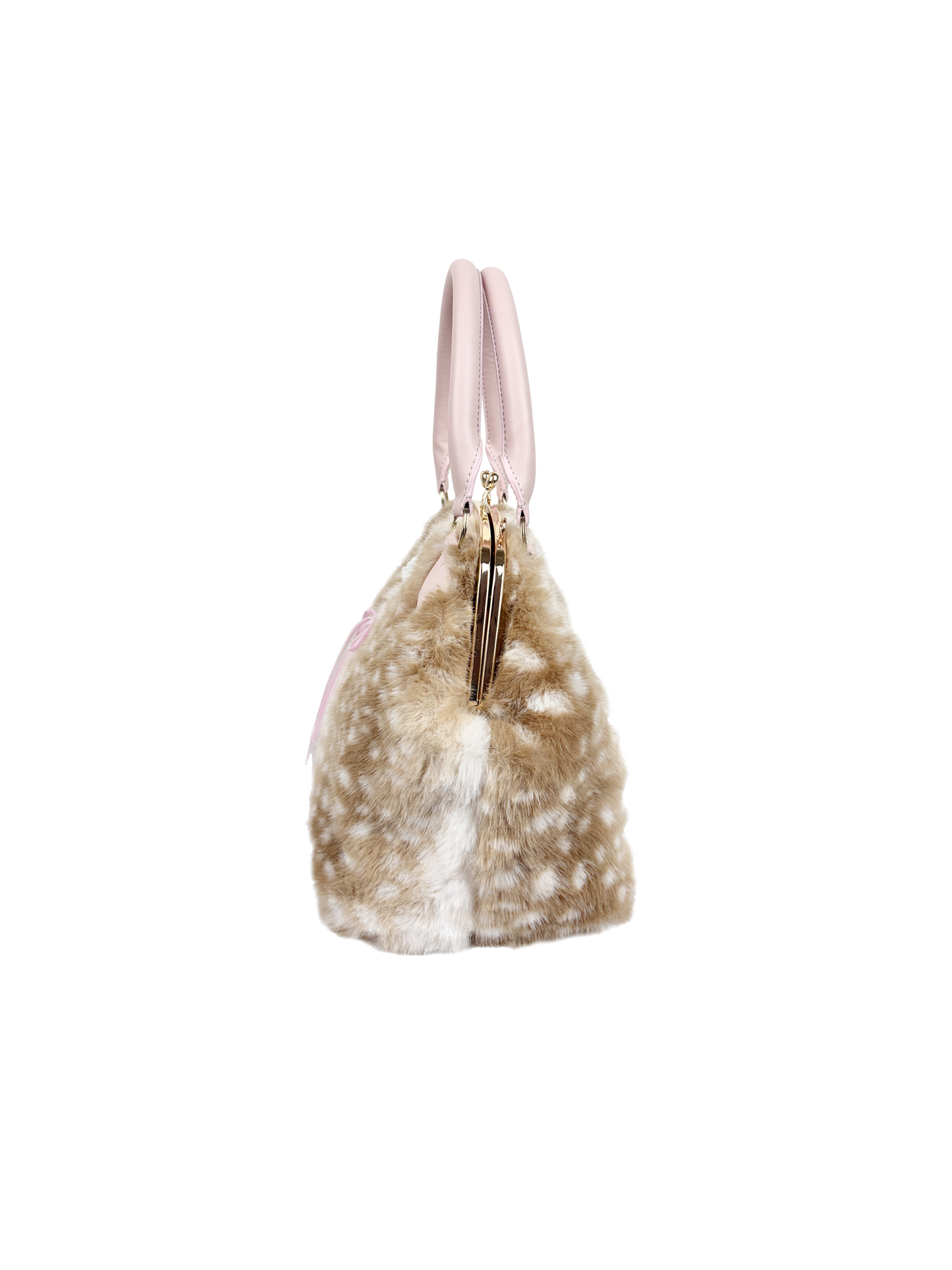 fawn heart motif fur bag