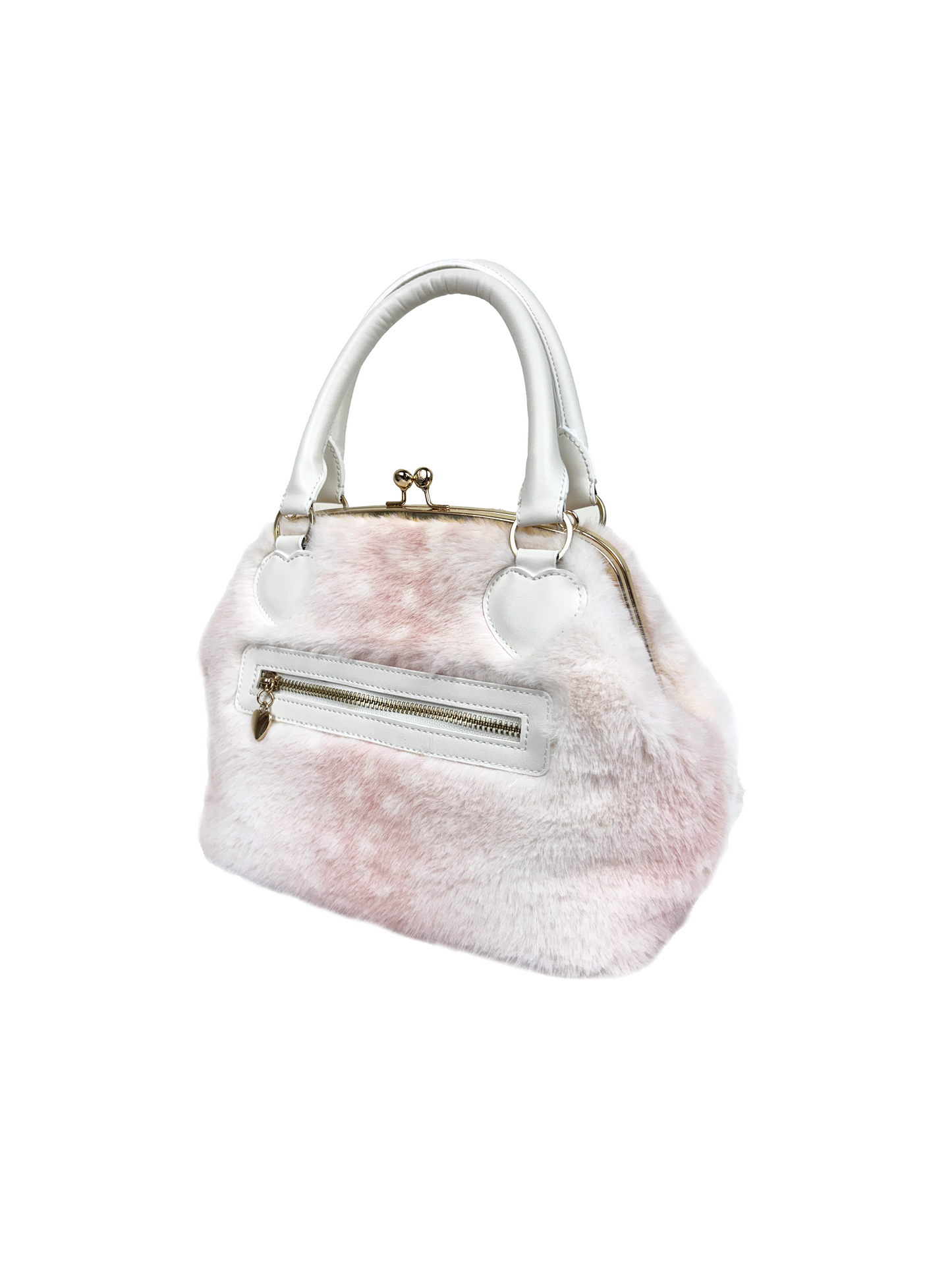fawn heart motif fur bag