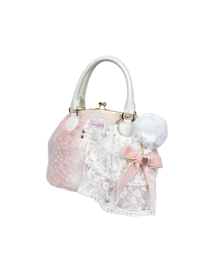 lace pompom logo charm