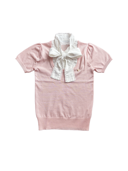 layered neapolitan knit top