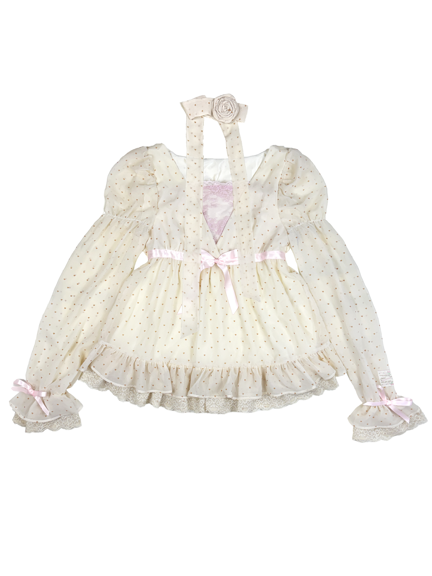 heart polka babydoll tops