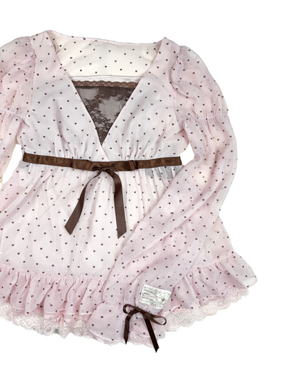 heart polka babydoll tops