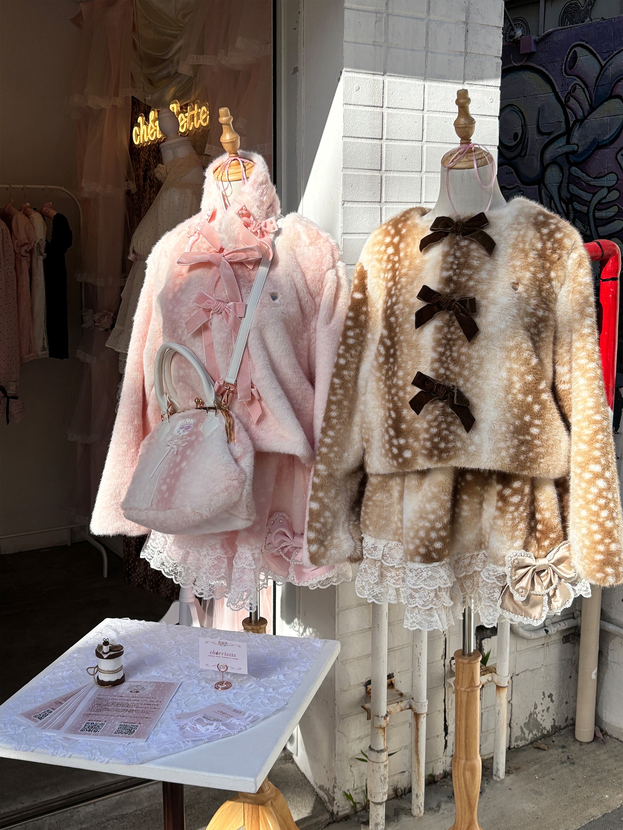 fawn ribbon coat – cherriette